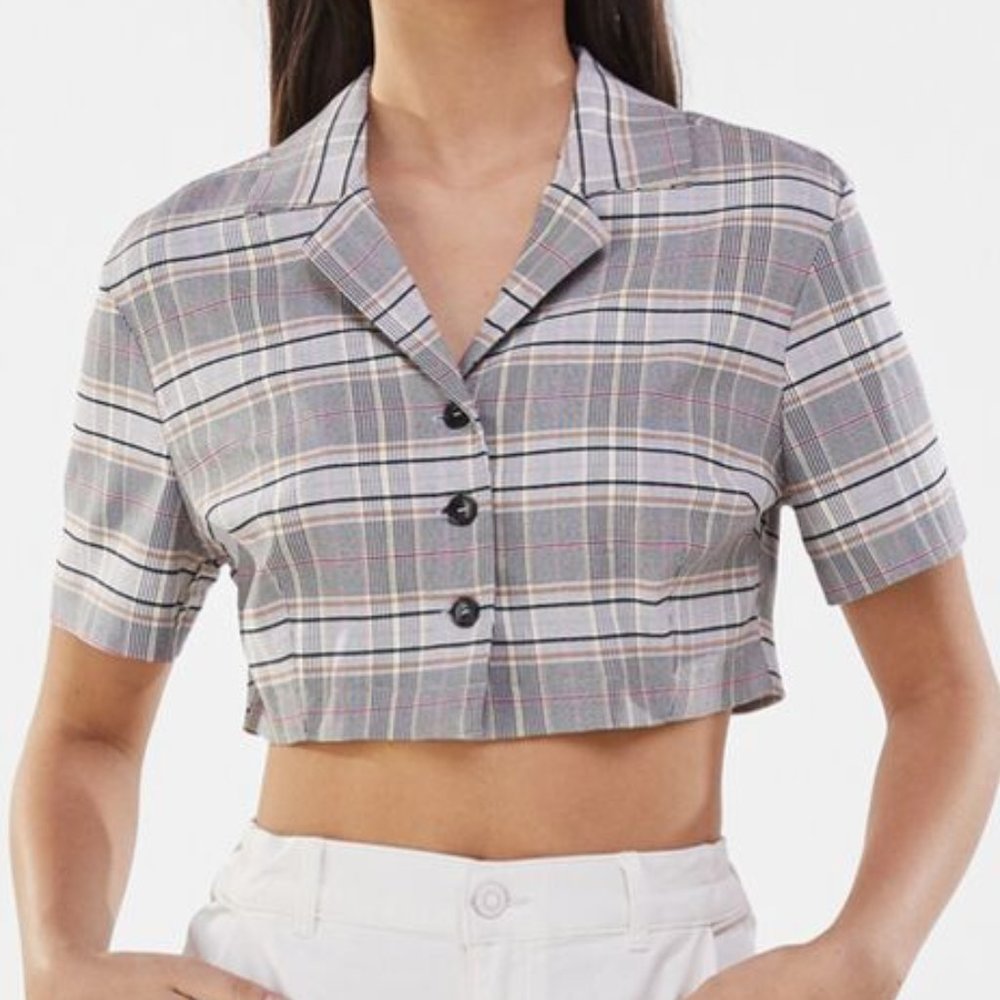 BERSHKA - Checked blazer - TSMALL